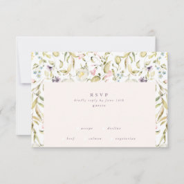 Boho Spring Elegante Botanische Bloemen Muur Bruil RSVP Kaartje