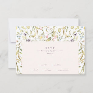 Boho Spring Elegante Botanische Bloemen Muur Bruil RSVP Kaartje