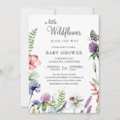 Boho Spring Floral A Little Wildflower Baby shower Kaart (Voorkant)