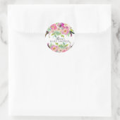 Boho Spring Floral Baby shower Envelope Seal Ronde Sticker (Tas)