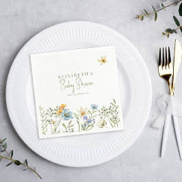 Boho spring floral gepersonaliseerd baby shower servet