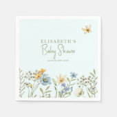 Boho spring floral gepersonaliseerd jongen baby sh servet (Voorkant)