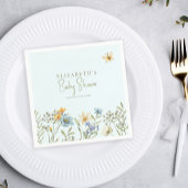 Boho spring floral gepersonaliseerd jongen baby sh servet