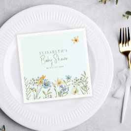 Boho spring floral gepersonaliseerd jongen baby sh servet