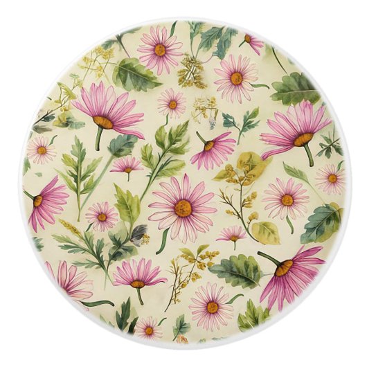 Boho Spring Floral Keramische Knop (Voorkant)