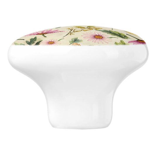 Boho Spring Floral Keramische Knop (Zijkant)