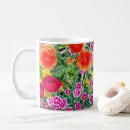 boho spring florale kleurrijke koffie mok