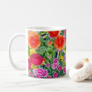  boho spring florale kleurrijke koffie mok