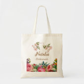 Boho Spring florals bruidsmeisje cadeau Tote Bag (Voorkant)