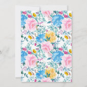 Boho Spring Flowers en Gold Bunnies Easter Brunch Kaart (Achterkant)