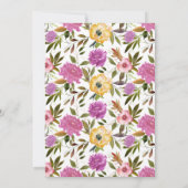 Boho Spring Flowers en Gold Bunnies Easter Brunch Kaart (Achterkant)