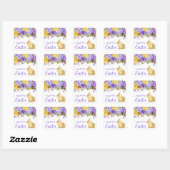 Boho Spring Flowers en Gold Bunnies Happy Easter Vierkante Sticker (Vel)