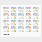 Boho Spring Flowers en Gold Bunnies Happy Easter Vierkante Sticker (Vel)