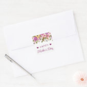 Boho Spring Flowers en Gold Bunnies Moederdag Vierkante Sticker (Envelop)