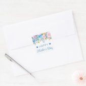 Boho Spring Flowers en Gold Bunnies Moederdag Vierkante Sticker (Envelop)