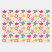 BOHO Spring Flowers Pastel Floral Pattern Inpakpapier Vel (Voorkant 2)