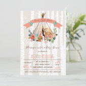Boho Spring Little Deer Woodland Baby shower Kaart (Staand voorkant)