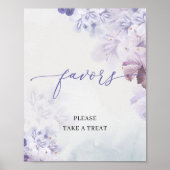 Boho Spring paarse stoffige blauwe roze bloemen be Poster (Voorkant)