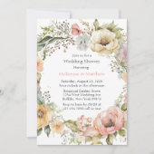 Boho Spring Pastel Peony Floral Wedding Shower Kaart (Voorkant)