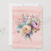 Boho Spring Pastel Peony Floral Wedding Shower Kaart (Achterkant)