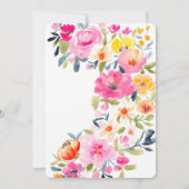 Boho Spring Waterverf Bloemen Huwelijk QR bruiloft Kaart (Achterkant)