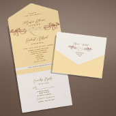 Boho Spring Wedding All In One Uitnodiging