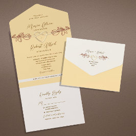 Boho Spring Wedding All In One Uitnodiging