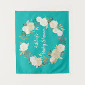 Boho Spring Wedding Backdrop Turquoise Baby shower Wandkleed (Voorkant)