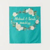 Boho Spring Wedding Reception Foto Booth Backdrop Wandkleed (Voorkant)