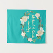 Boho Spring Wedding Reception Foto Booth Backdrop Wandkleed (Voorkant (horizontaal))