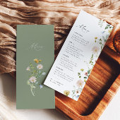 Boho Spring Whimsical Wildflower Elegant Bruiloft Menu