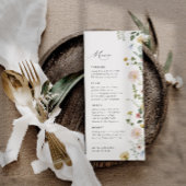 Boho Spring Whimsical Wildflower Elegant Bruiloft Menu