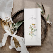 Boho Spring Whimsical Wildflower Elegant Bruiloft Menu