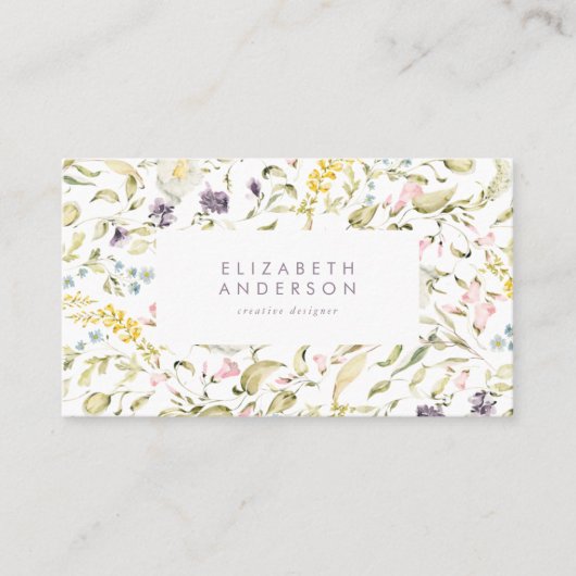 Boho Spring Wild Botanical Florals Aanbevelingskaartje (Voorkant)