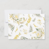 Boho Spring Wild Botanical Florals Lijst Wedding RSVP Kaartje (Achterkant)