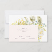 Boho Spring Wild Botanical Florals Lijst Wedding RSVP Kaartje (Voorkant)