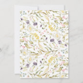 Boho Spring Wild Botanical Florals Stripe Wedding Kaart (Achterkant)