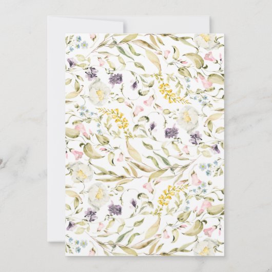 Boho Spring Wild Botanical Florals Stripe Wedding Kaart (Achterkant)