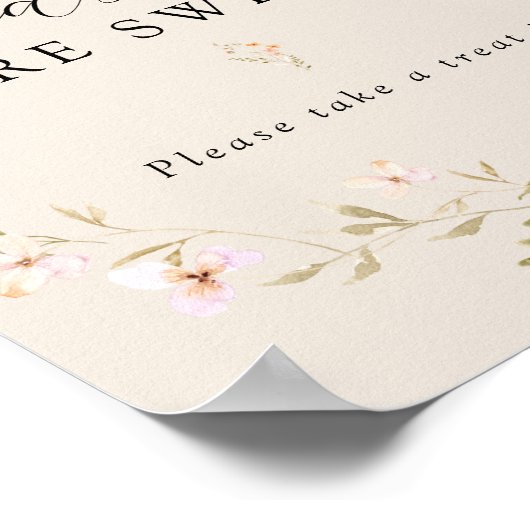 Boho Spring Wildflower baby's zijn lief teken Poster (Hoek)