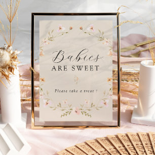 Boho Spring Wildflower baby's zijn lief teken Poster