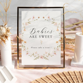 Boho Spring Wildflower baby's zijn lief teken Poster