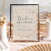 Boho Spring Wildflower baby's zijn lief teken Poster