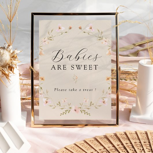 Boho Spring Wildflower baby's zijn lief teken Poster