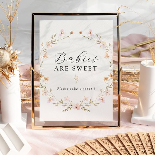 Boho Spring Wildflower baby's zijn lief teken Poster