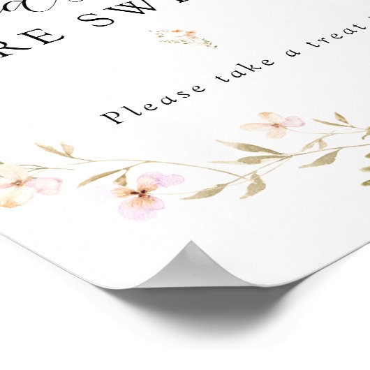 Boho Spring Wildflower baby's zijn lief teken Poster (Hoek)