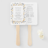 Boho Spring Wildflower | Botanisch huwelijksprogra Handwaaier (Voorkant en achterkant)