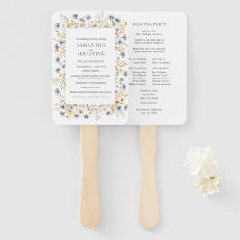 Boho Spring Wildflower | Botanisch huwelijksprogra Handwaaier