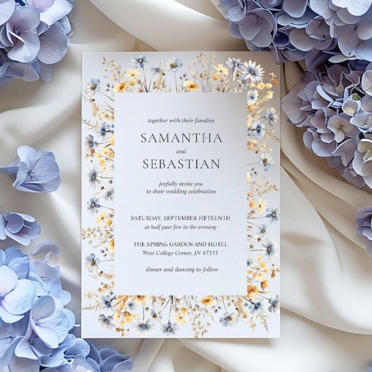 Boho Spring Wildflower | Botanische bruiloft Kaart