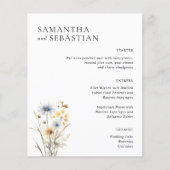 Boho Spring Wildflower BRUILOFT DINER MENU (Voorkant)
