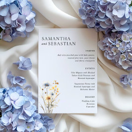 Boho Spring Wildflower BRUILOFT DINER MENU